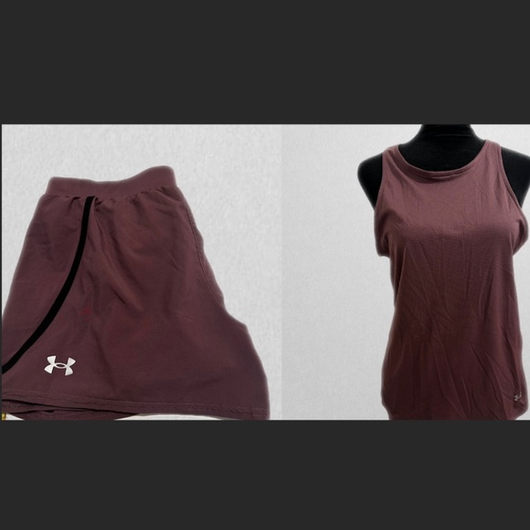 Under Armour Mauve Tank & Shorts Set – Activewear Bundle - Picture 1 of 5